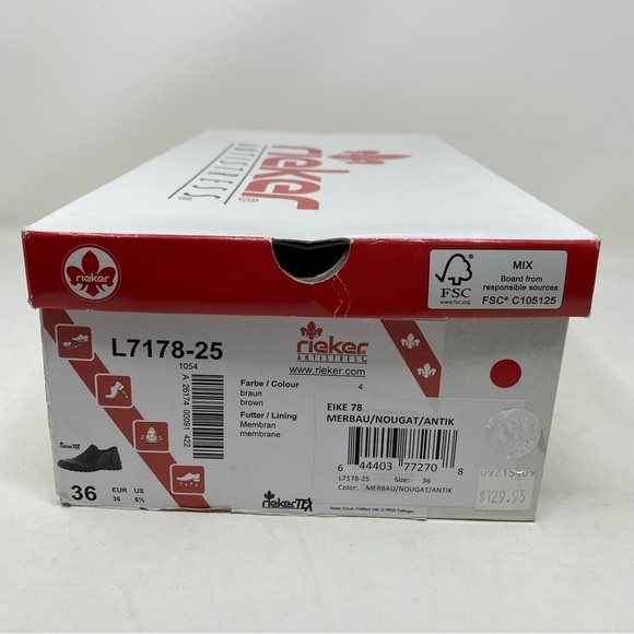 Rieker Leather Walking Shoes L7178-25, Brown - Picture 7 of 7